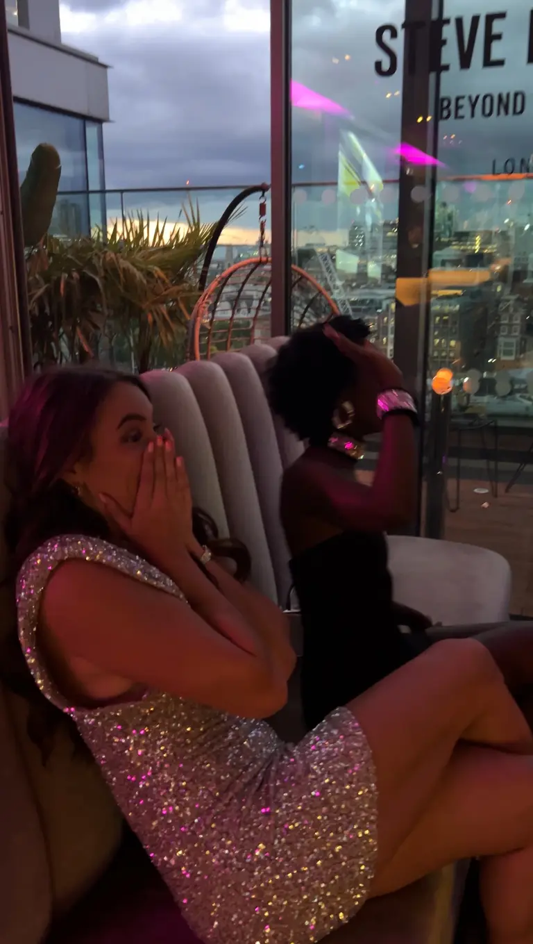 Guests reacting to Charlie Hewish's close-up magic